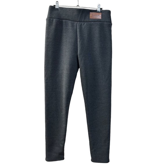 Fashion faux sherpa lined gray joggers with wide stretchy waist Women’s 2x 1403 - Picture 1 of 7